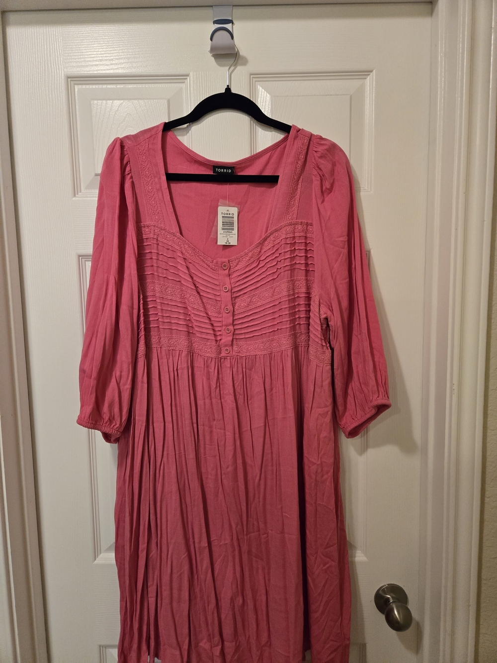torrid Pink Pintuck Midi Dress